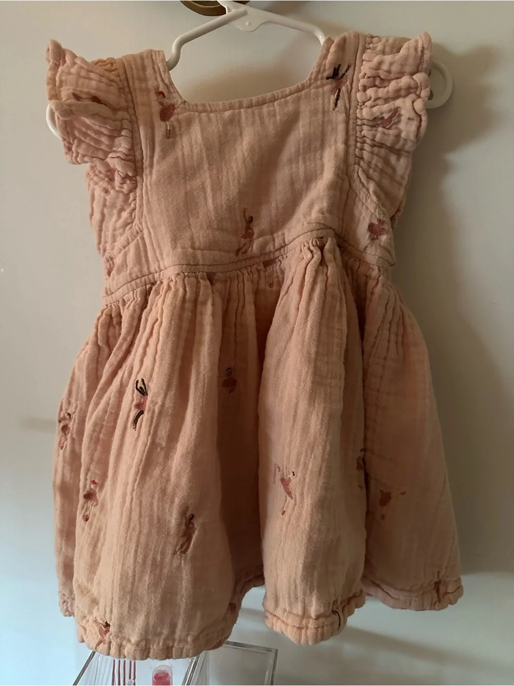 Pink Chicken Ballerina Embroidery Elsie Dress